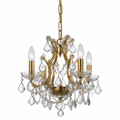 Crystorama Filmore 4 Light Spectra Crystal Gold Mini-Chandelier - 4454-GA-CL-SAQ