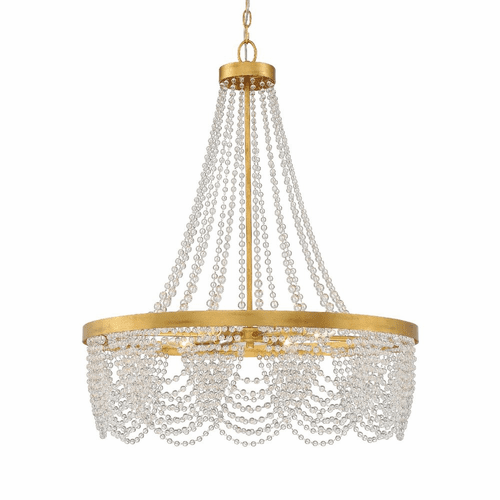 Crystorama Fiona 4 Light Chandelier - Antique Gold - FIO-A9104-GA-CL