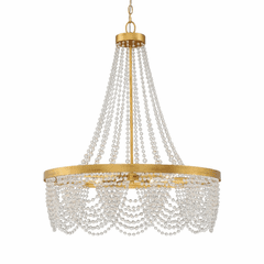 Crystorama Fiona 4 Light Chandelier - Antique Gold - FIO-A9104-GA-CL Crystorama Fiona 4 Light Chandelier - Antique Gold - FIO-A9104-GA-CL