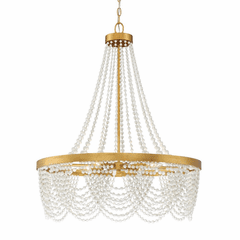 Crystorama Fiona 4 Light Chandelier - Antique Gold - FIO-A9104-GA-WH