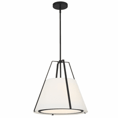 Crystorama Fulton 3 Light Pendant - Black - FUL-904-BK