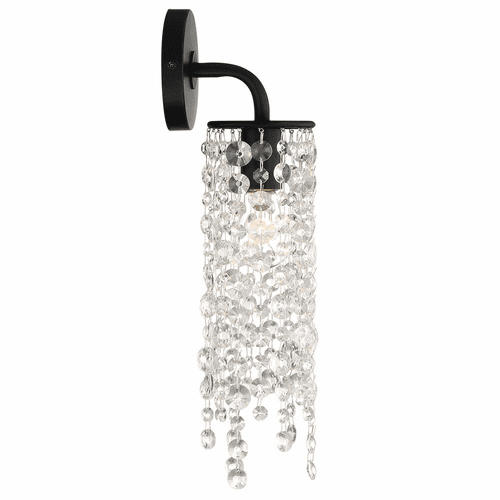 Crystorama Gabrielle 1 Light Wall Mount - Matte Black - GAB-B7311-MK