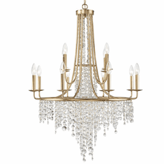 Crystorama Gabrielle 12 Light Chandelier - Antique Gold - GAB-B7312-GA