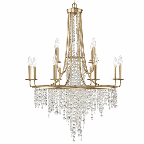 Crystorama Gabrielle 12 Light Chandelier - Antique Gold - GAB-B7312-GA