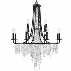 Crystorama Gabrielle 12 Light Chandelier - Matte Black - GAB-B7312-MK
