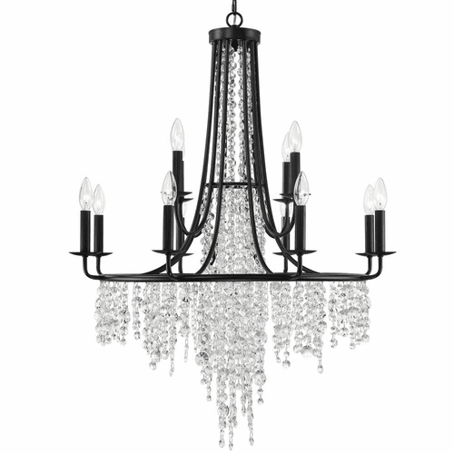 Crystorama Gabrielle 12 Light Chandelier - Matte Black - GAB-B7312-MK