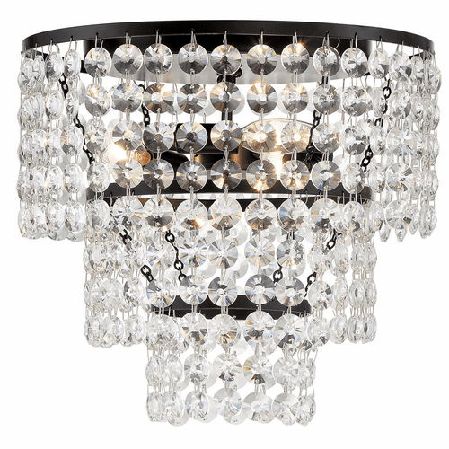 Crystorama Gabrielle 3 Light Ceiling Mount - Matte Black - GAB-B7303-MK