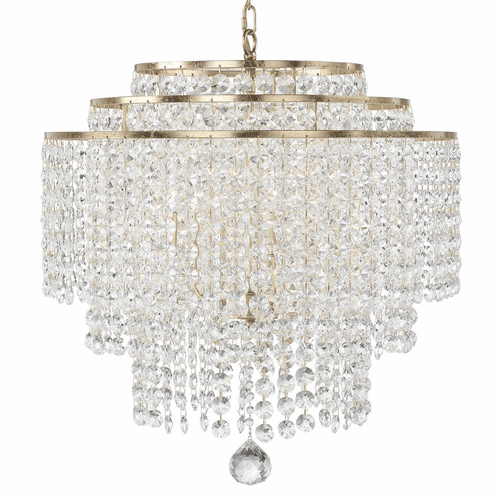 Crystorama Gabrielle 6 Light Chandelier - Antique Gold - GAB-B7305-GA
