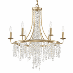 Crystorama Gabrielle 6 Light Chandelier - Antique Gold - GAB-B7306-GA