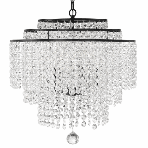 Crystorama Gabrielle 6 Light Chandelier - Matte Black - GAB-B7305-MK