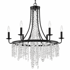 Crystorama Gabrielle 6 Light Chandelier - Matte Black - GAB-B7306-MK