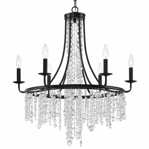 Crystorama Gabrielle 6 Light Chandelier - Matte Black - GAB-B7306-MK
