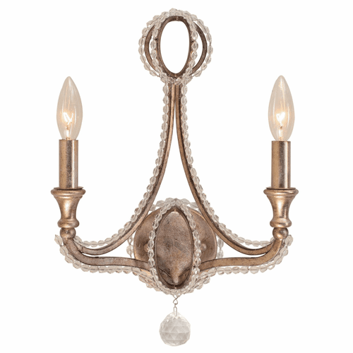 Crystorama Garland 2 Light Distressed Twilight Sconce - 6762-DT