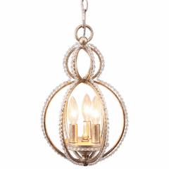 Crystorama Garland 3 Light Crystal Bead Mini Chandelier - 6760-DT