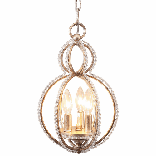 Crystorama Garland 3 Light Crystal Bead Mini Chandelier - 6760-DT