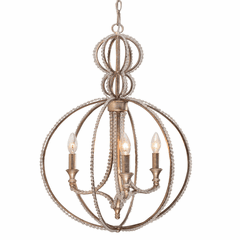 Crystorama Garland 3 Light Distressed Twilight Mini Chandelier - 6765-DT