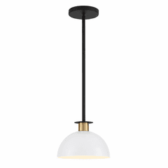 Crystorama Gigi 1 Light Pendant - Matte Black/Aged Brass - GIG-813-BK-AG