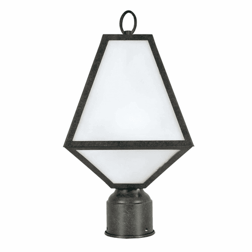 Crystorama Glacier 1 Light Outdoor Lantern Post - Black Charcoal - GLA-9707-OP-BC