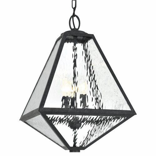 Crystorama Glacier 3 Light Outdoor Chandelier - Black Charcoal - GLA-9705-WT-BC