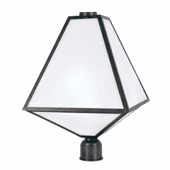 Crystorama Glacier 3 Light Outdoor Lantern Post - Black Charcoal - GLA-9709-OP-BC