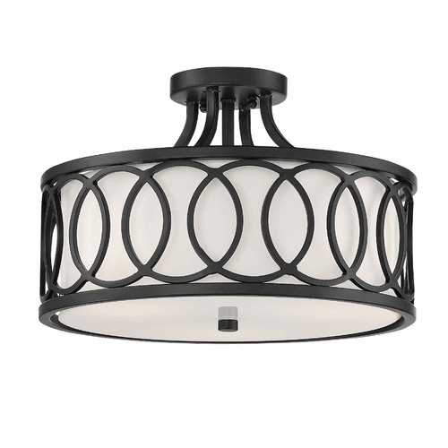Crystorama Graham 3 Light Ceiling Mount - Matte Black - 285-MK