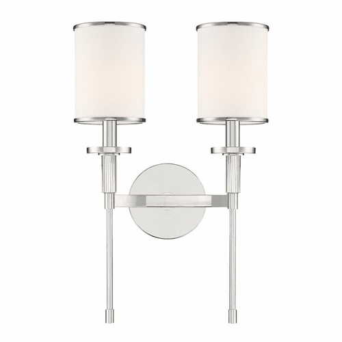 Crystorama Hatfield 2 Light Wall Mount - Polished Nickel - HAT-472-PN