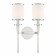 Crystorama Hatfield 2 Light Wall Mount - Polished Nickel - HAT-472-PN