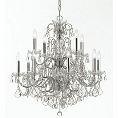Crystorama Imperial 12 Light Crystal Chrome Chandelier - 3228-CH-CL-MWP