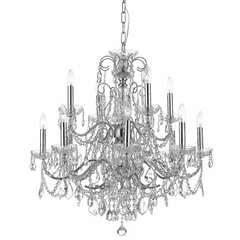 Crystorama Imperial 12 Light Italian Crystal Chrome Chandelier - 3228-CH-CL-I