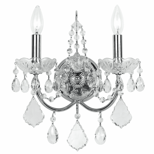 Crystorama Imperial 2 Light Clear Crystal Chrome Sconce - 3222-CH-CL-MWP