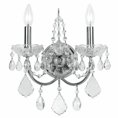 Crystorama Imperial 2 Light Spectra Crystal Chrome Sconce - 3222-CH-CL-SAQ