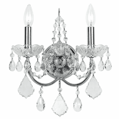 Crystorama Imperial 2 Light Swarovski Strass Crystal Chrome Sconce - 3222-CH-CL-S