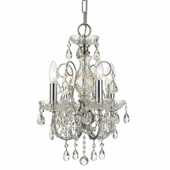 Crystorama Imperial 4 Light Clear Crystal Chrome Mini Chandelier I - 3224-CH-CL-MWP