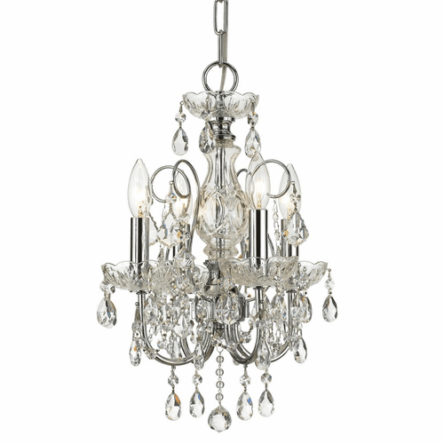 Crystorama Imperial 4 Light Mini Chandelier - Polished Chrome - 3224-CH-CL-I