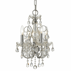 Crystorama Imperial 4 Light Swarovski Strass Crystal Chrome Mini Chandelier - 3224-CH-CL-S