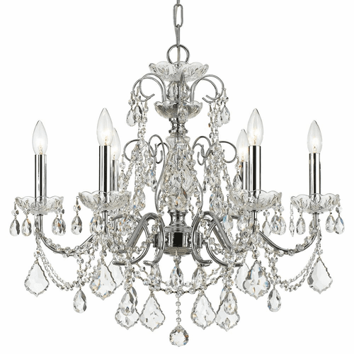 Crystorama Imperial 6 Light Chandelier - Polished Chrome - 3226-CH-CL-I