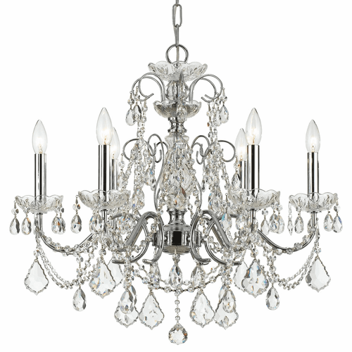 Crystorama Imperial 6 Light Crystal Chrome Chandelier I - 3226-CH-CL-MWP