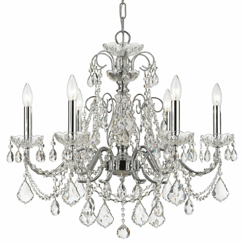 Crystorama Imperial 6 Light Spectra Crystal Chrome Chandelier - 3226-CH-CL-SAQ