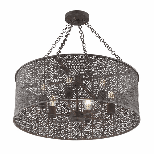 Crystorama Jasmine 6 Light Chandelier - Forged Bronze - JAS-A5016-FB