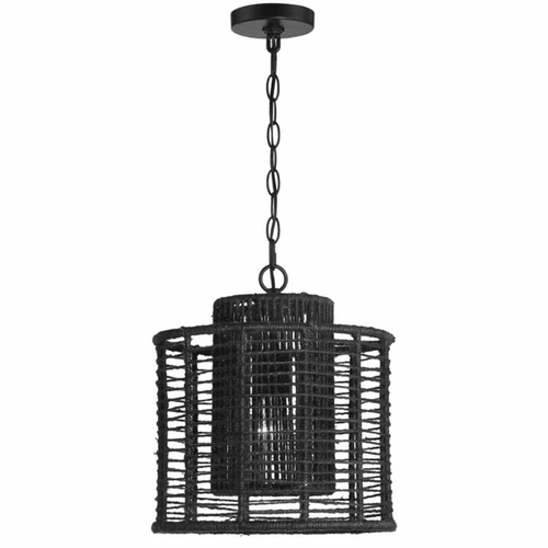 Crystorama Jayna 1 Light Pendant - Matte Black - JAY-A5001-MK