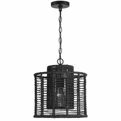 Crystorama Jayna 1 Light Pendant - Matte Black - JAY-A5001-MK