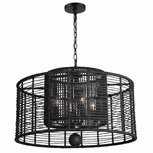 Crystorama Jayna 4 Light Chandelier - Matte Black - JAY-A5004-MK