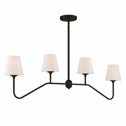 Crystorama Keenan 4 Light Chandelier - Black Forged - KEE-A3004-BF