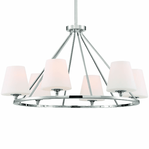 Crystorama Keenan 6 Light Chandelier - Polished Nickel - KEE-A3006-PN