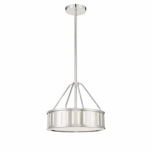 Crystorama Kendal 3 Light Pendant - Polished Nickel - KEN-8303-PN