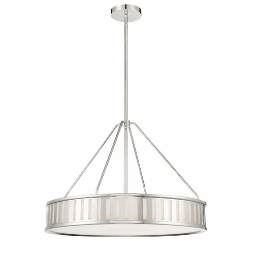 Crystorama Kendal 6 Light Pendant - Polished Nickel - KEN-8306-PN