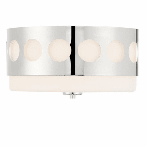 Crystorama Kirby 2 Light Ceiling Mount - Polished Nickel - KIR-B8100-PN
