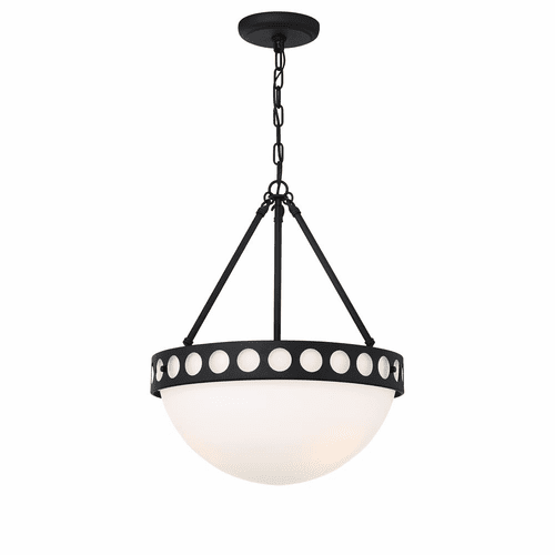 Crystorama Kirby 3 Light Chandelier - Black Forged - KIR-B8105-BF