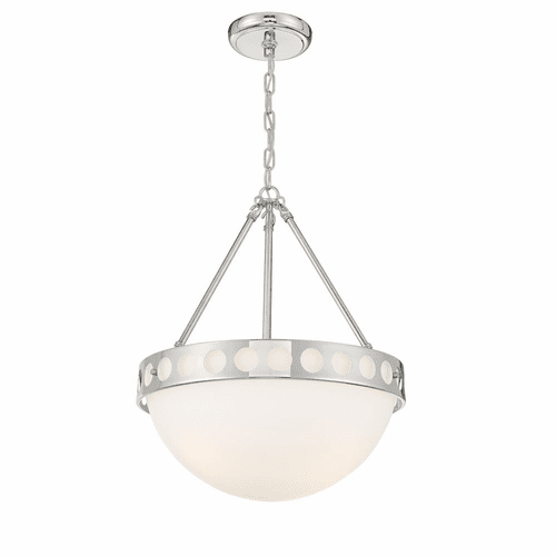 Crystorama Kirby 3 Light Chandelier - Polished Nickel - KIR-B8105-PN