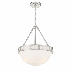 Crystorama Kirby 3 Light Chandelier - Polished Nickel - KIR-B8105-PN